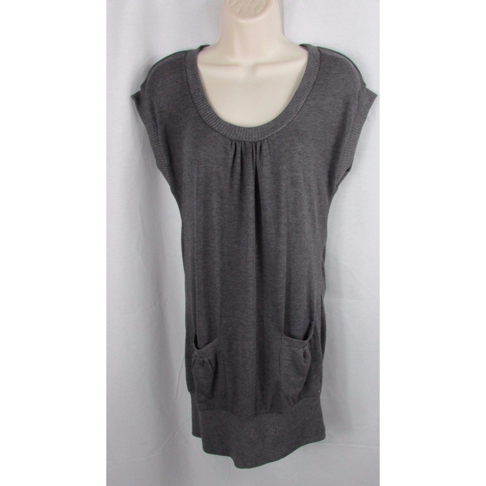 Women Junior's Charcoal gray‎ Tunic sweater Medium NWT Vixen